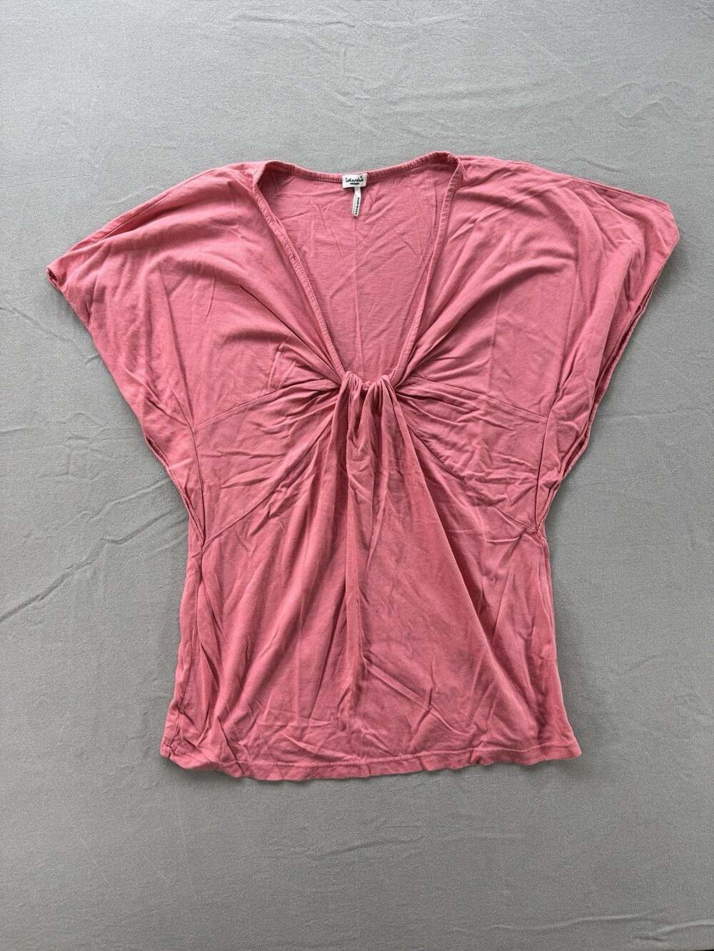 Splendid, Deep V-Neck Twist Knot Top Size Medium, Dusty Rose Mauve Color
